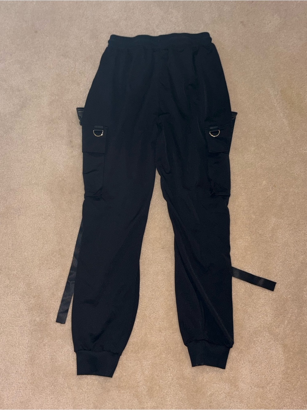 Black Cargo Jogger Pants - Casual Utility Style